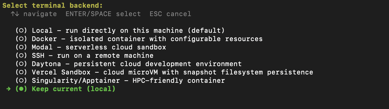 Terminal Backend