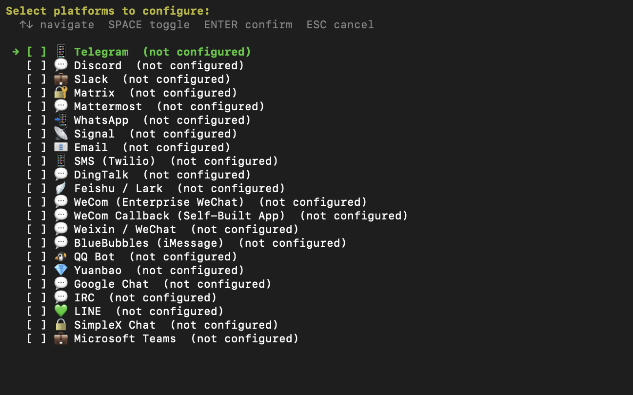 Configure Telegram Gateway