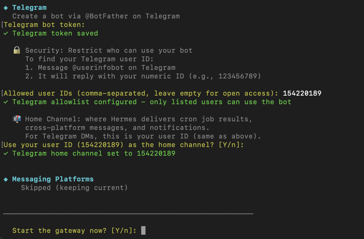 Configure Telegram Gateway