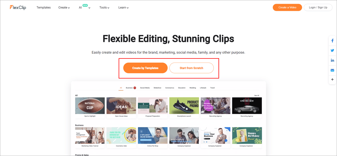 Создание и редактирование видео онлайн в FlexClip