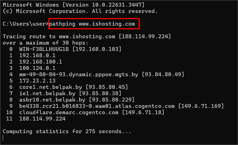Pathping