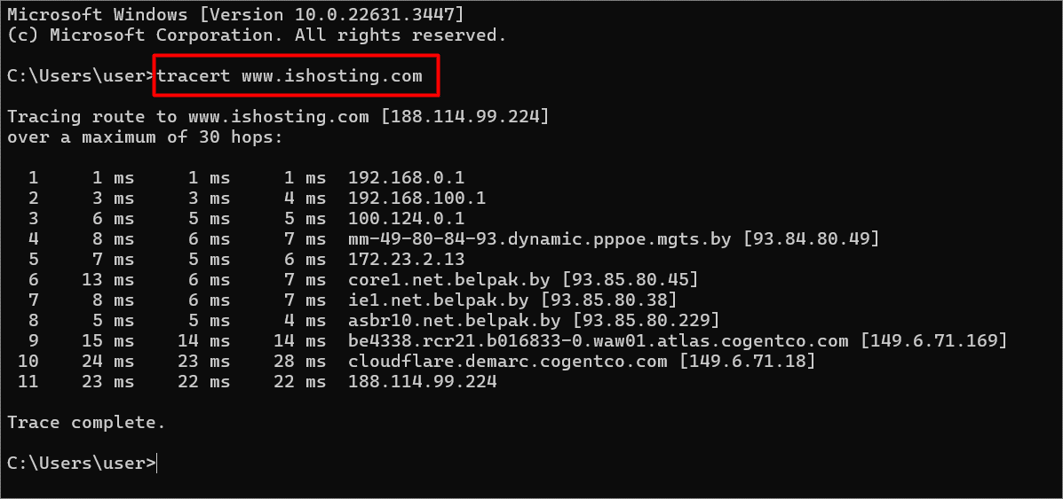 Tracert /Traceroute