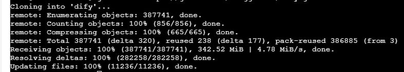 Cloning Dify repository from GitHub