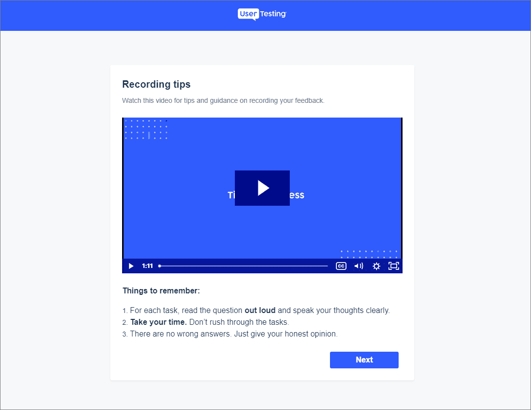 UserTesting: Real-Time Video Testing