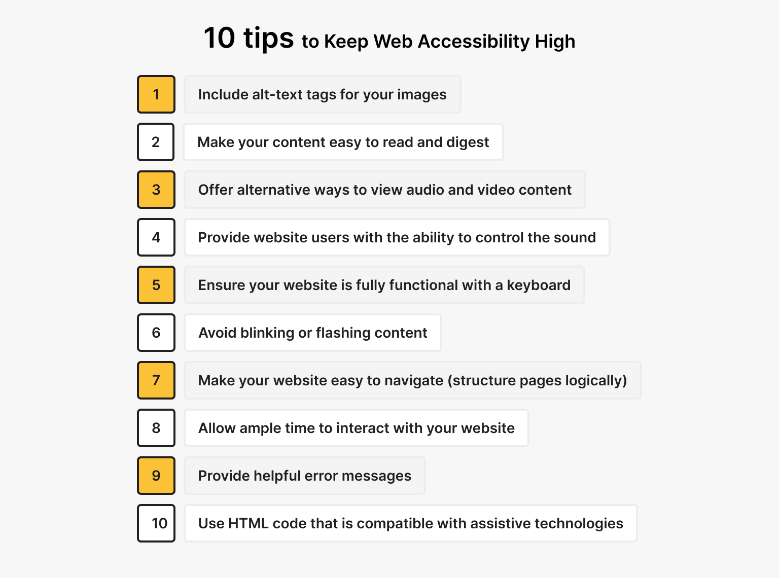 How to Keep Web Content Accessibility High: 10 Tips