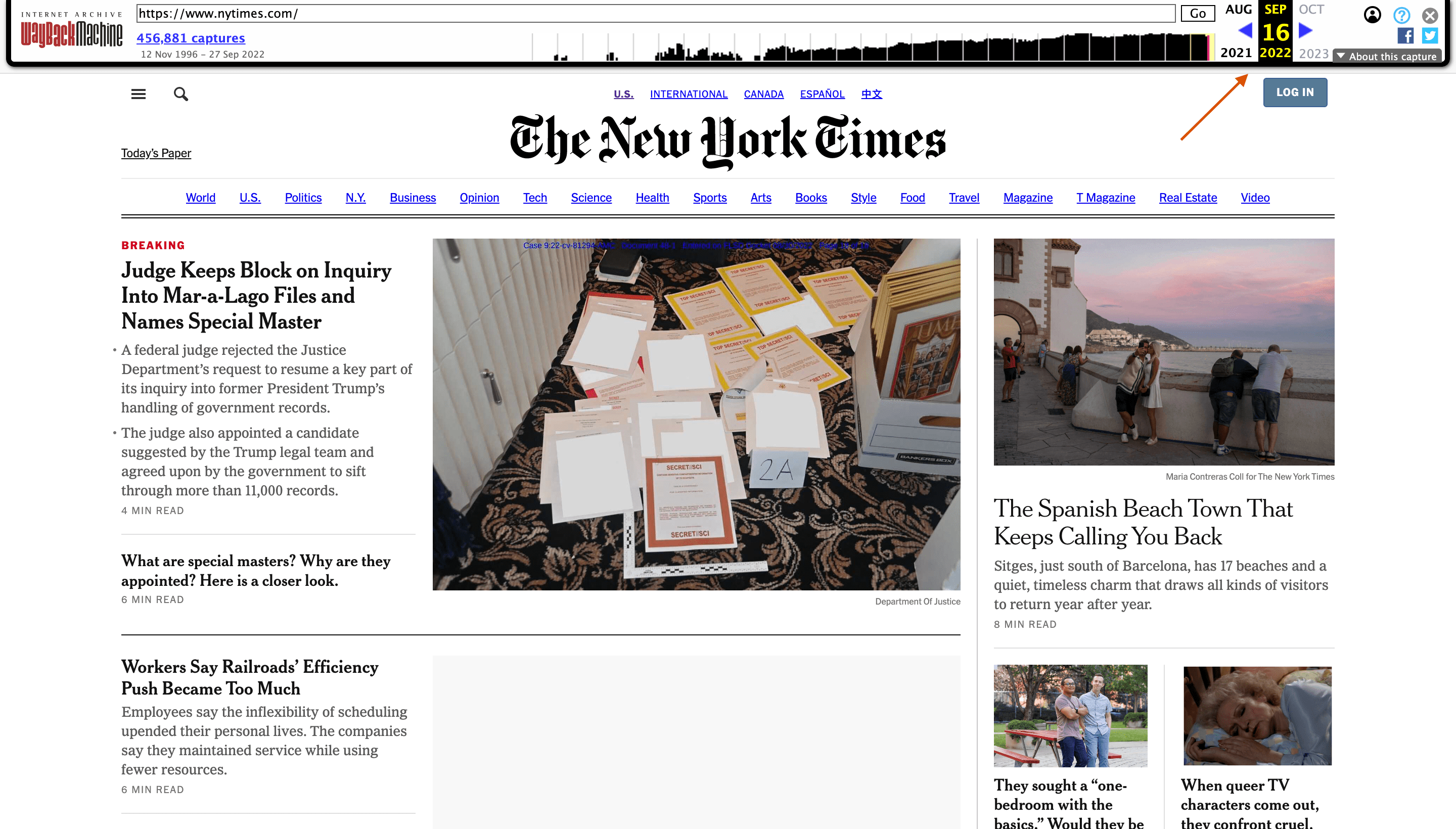 webarchive nytimes in 2022
