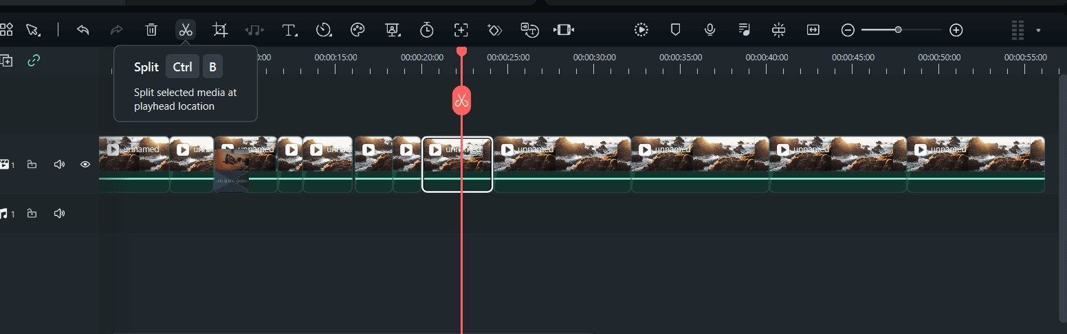 Filmora Quick Split Mode